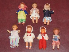 Lot de 7 poupées ARI vintage en caoutchouc, années 50-60, poupées allemandes