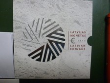 LETTONIE BU RARE 2015 8 PIECES+2euroCOMMEMO.PRESIDENCE DE L'UE