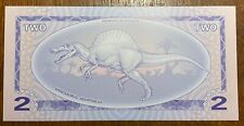 BILLET BERINGIA B.C.  2 DINARS SPINOSAURUS Concept Banknote Currency (BILL 136)