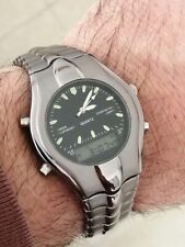 Montre Homme Double Affichage Classique Chrono Alarme Gourmette Métal Quartz