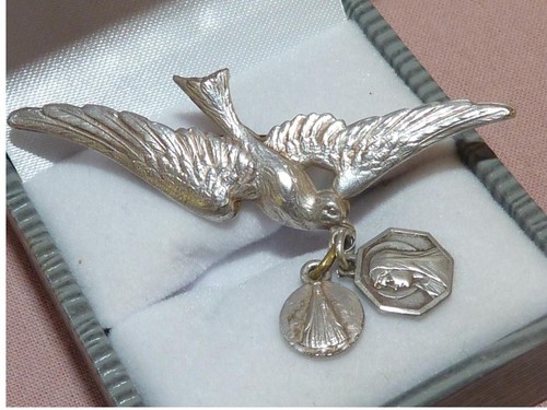 Ancienne broche colombe - , porte