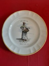 Ancienne Assiette Métiers du Vieux Paris Marchande de Poires Cuites