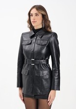 PATRIZIA PEPE Manteaux Femme Noir Trench Trench Court En Tissu Enduit Automne