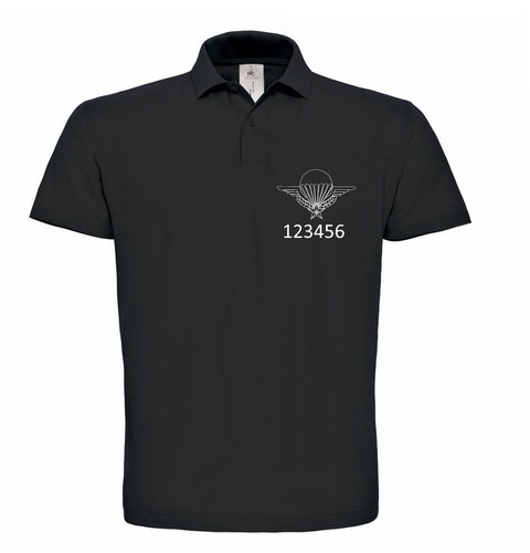 Polo noir brodé brevet - , para