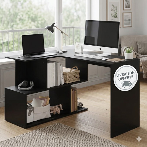 Bureau angle blanc - bureau, d’angle
