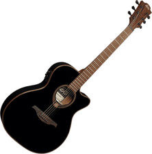 GUITARE ELECTRO ACOUST SLIM AUDITORIUM PAN COUPE    LAG TRAMONTANE T118ASCE-BLK