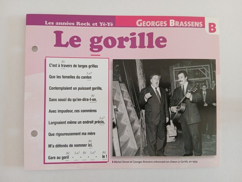 Carte fiche george brassens - fiche,