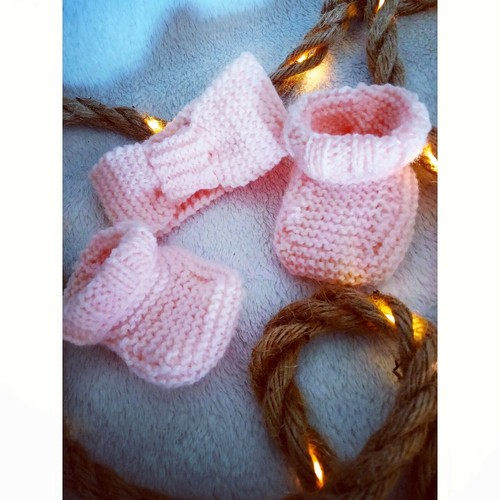 Bonnet chausson bebe fait - et,