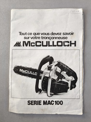 Notice tronçonneuse mcculloch - notice,