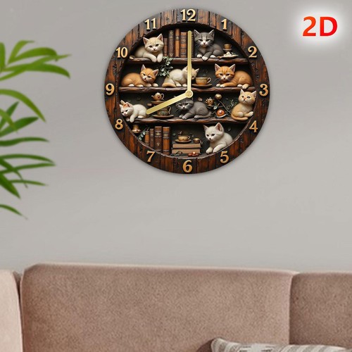 Horloge murale rétro bois - horloge,