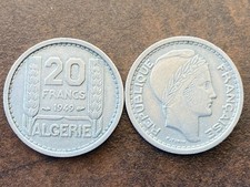 Pièce de monnaie coin money ALGERIE ALGERIA 20 francs 1949 république française