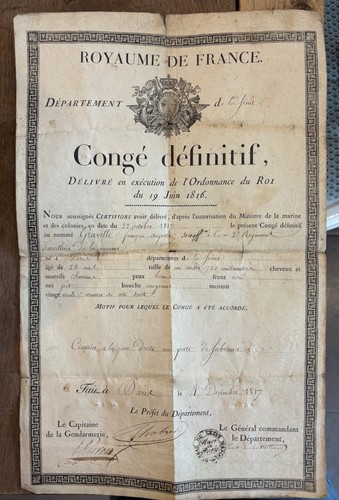 Congé définitif royaume de - congÉ,