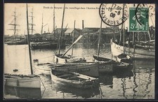CPA Les Sables-d´Olonne, Étude de barques au mouillage dans l´arrière-port 1909 