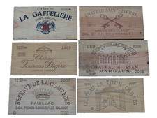 Lot de 6 façades / estampes bois caisse vin 6