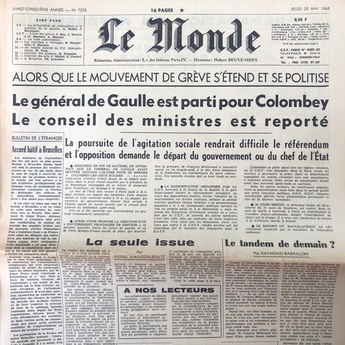 Journal monde mai 1968 - mai,