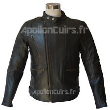 BLOUSON HOMME BIKER RETRO NOIR