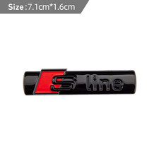 Logo Emblème Audi Sline métal 3D Noir Brillant  A6 A3 A4 Q5 Q7