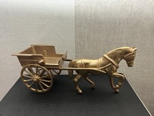 Cheval et Charrette en Laiton