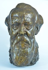 Ancien buste en bronze Portrait du peintre Breton DESIRE LUCAS HENRI BOUCHARD