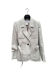 Yves Saint Laurent  Vintage Grey Belted Blazer Jacket  Size 38 / M 