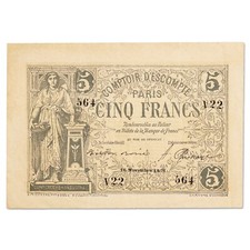 France - billet 5 francs 1871