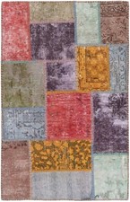 Patchwork tapis persan noué - patchwork,