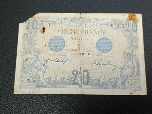 Billets francs bleu août - billets,