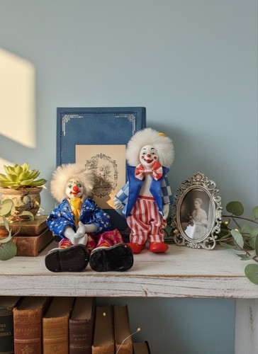 Duo poupées clowns vintage - poupées,