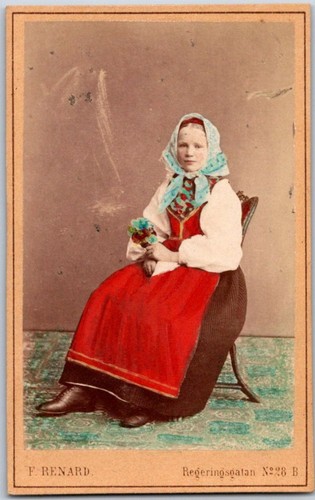 Cdv 1870 suède costume - 1870,