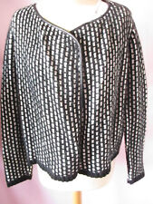 Cardigan/veste/ gilet CACHE-CACHE lainage tissé Noir/blanc Taille 40/42 Neuf