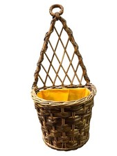 ANCIENNE CORBEILLE OSIER BAC A FLEUR PAILLE VASE SOLIFLORE VIDE POCHE CACHE POT