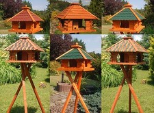 Nichoir Mangeoire pour Oiseaux Villa / à Oiseaux,Solaire Et Support au Choix V20