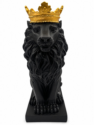Statue tête lion couronne - tête, de