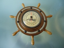 BATEAU A AUBES BAROMETRE ANEROIDE BOIS ROUE BATEAU