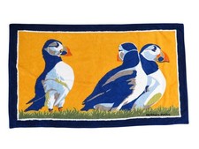 DRAP DE PLAGE HERMES MACAREUX SERVIETTE DE BAIN 90X150 CM COTON BEACH TOWEL 610€