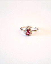 Bague grenat rhodolite rose