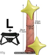 Gode Ceinture Veinée Très Réaliste Harnais Ajustable à Ventouse Sextoy Taille L