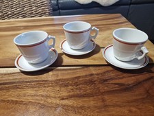 3 Grande Tasses Porcelaine Auteuil Bistrot avec les soucoupes