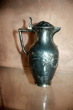 Pichet  verseuse WMF Art Nouveau étain argenté grenouille libellule Jugendstil