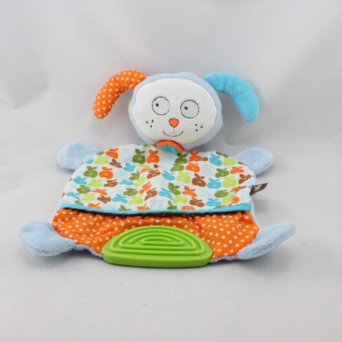 Doudou plat chien bleu - , orange
