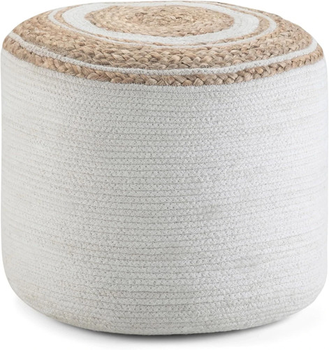Serena round braided pouf - round,