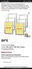VEVOR 6 Cadres de Sérigraphie en Alu Kit de Sérigraphie 40,6x50,8 cm Mailles 110