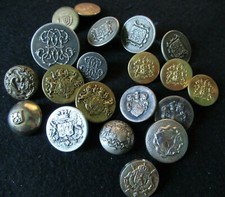 20 ANCIEN BOUTON BLASON ARMOIRIE MONOGRAMME ETC VENERIE EQUIPAGE CHASSE