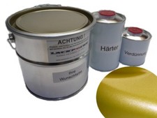 1 Litre Set 2K Vernis Voiture Jaune or Métallisé Aucun Vernis Acrylique Brillan