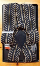 Bretelle jacquard bleu - , beige