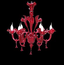 Lustre Murano Moderne Rouge A
