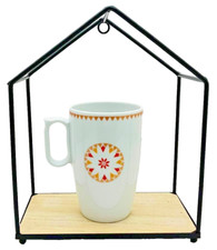 Guy Degrenne grand mug porcelaine blanche motif rosace 13 x 8 cm env