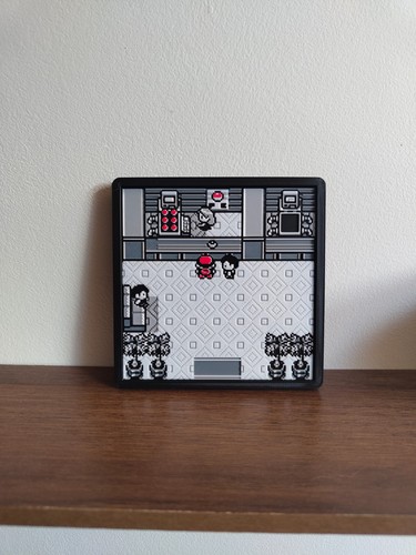 Cadre pixel art centre - pixel, 3d
