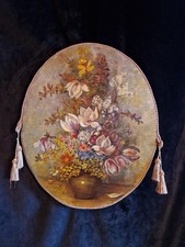 Grand tableau ovale ancien –