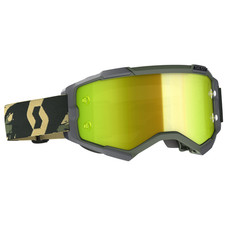 Lunettes de motocross Scott Goggle Fury camouflage kaki / jaune chrome foncti...